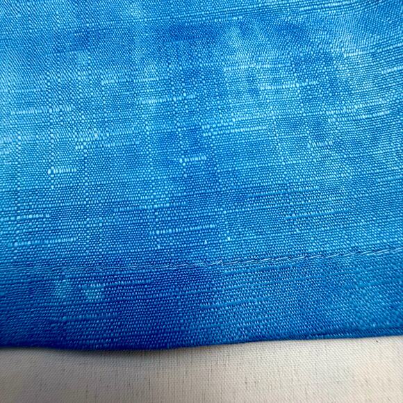 New In Bag Peacock Blue Floral Accent Short Sleeve Pop Over Top Lightweight - Picture 15 of 16